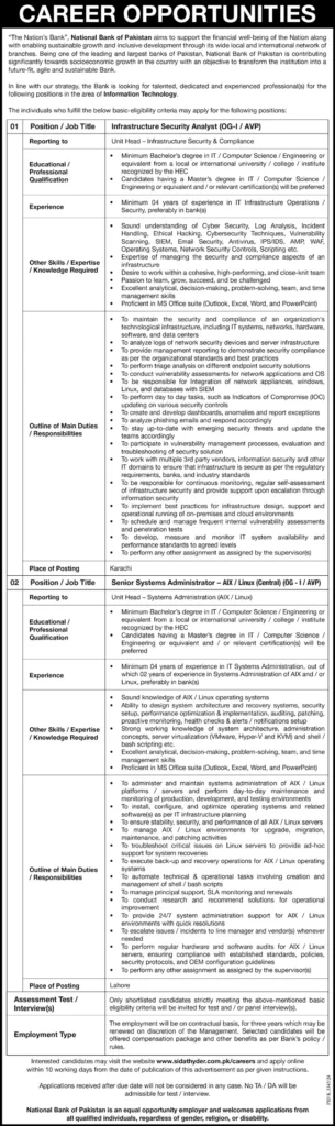 National Bank of Pakistan Jobs Vacancies 2025 NBP Careers 2 Latest National bank of Pakistan jobs latest job advertisement image