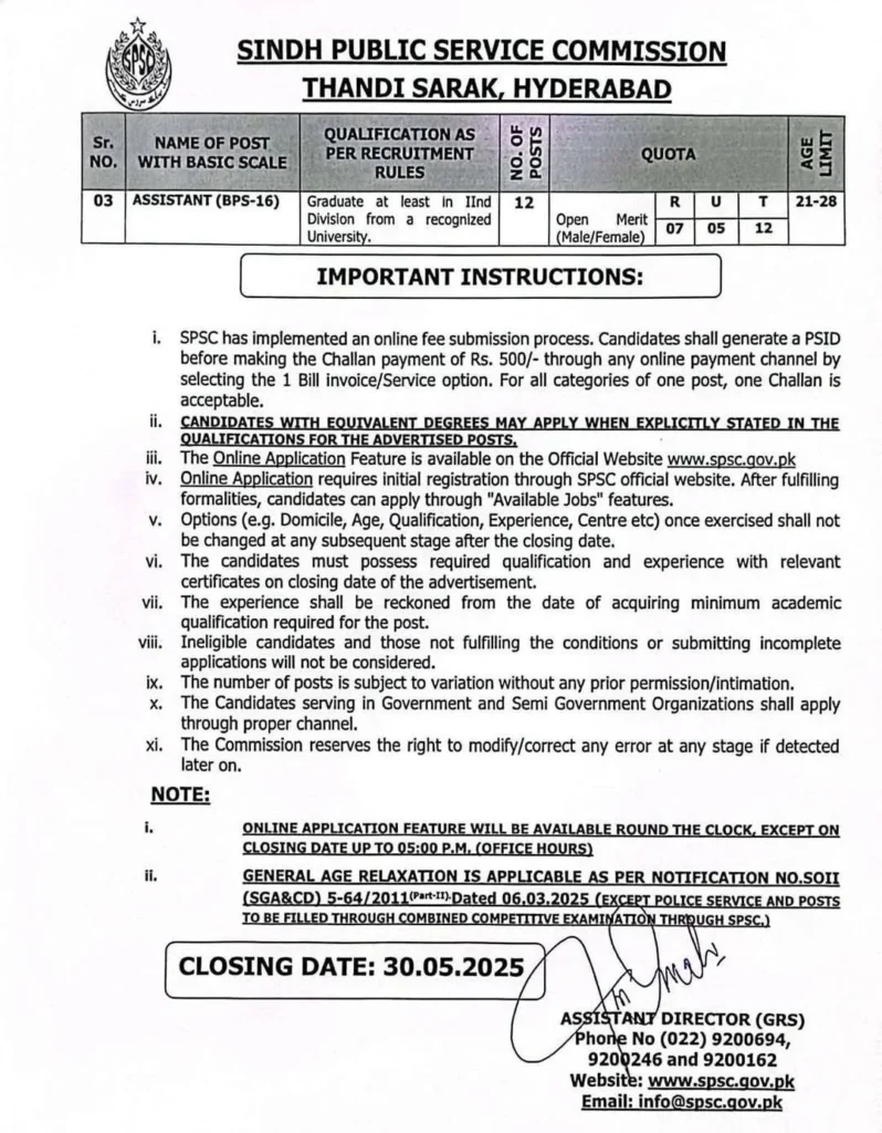 Latest SPSC jobs advertisement 2nd image