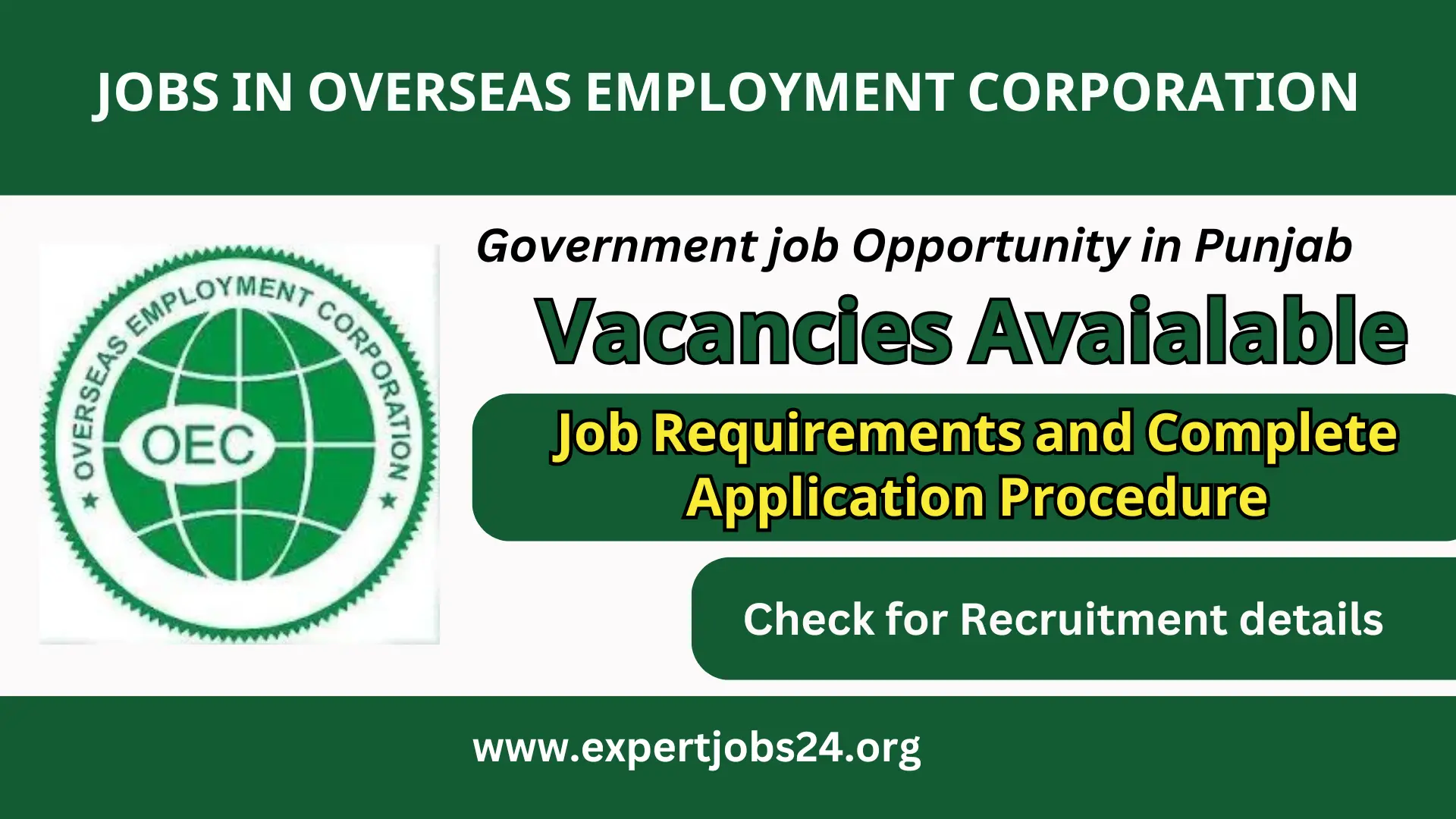 Latest overseas employment corporation jobs online apply